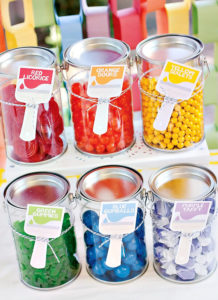 Jars filled with colorful candy